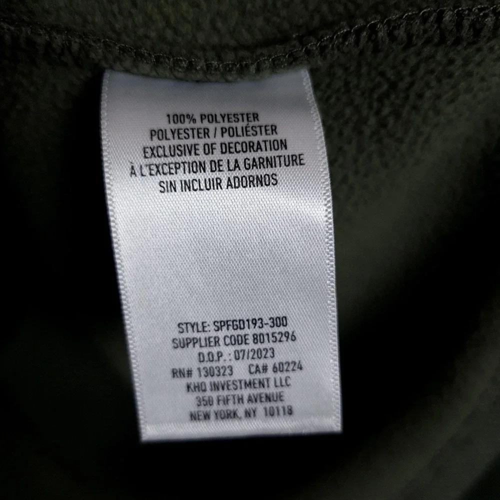Spyder Fleece Pullover Mens Large Green 1/4 Quarter Zip Waffle Knit Thermal Hike
